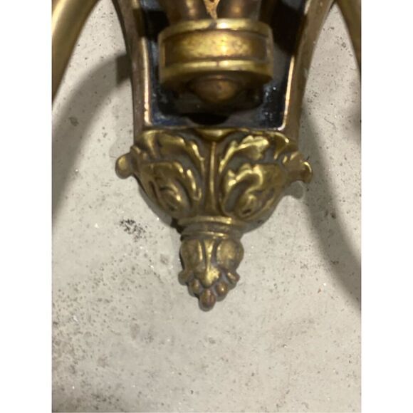 Antique Neoclassical Style Silver Tone Dual Arm Wall Sconce for repair - Picture 7 of 7